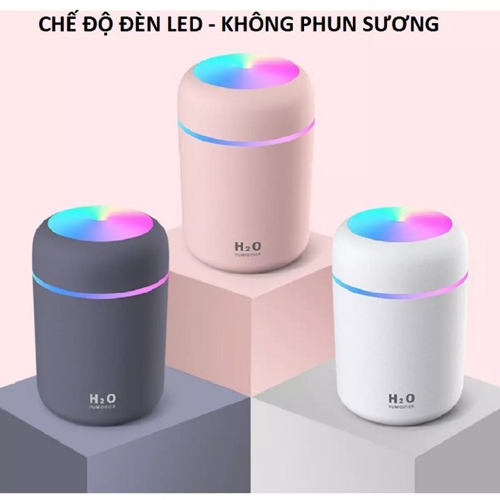 Máy Phun Sương Tạo Độ Ẩm Kiêm Đèn Led 7 Màu Cực Xinh, Máy Tạo Độ Ẩm Phun Sương Mini