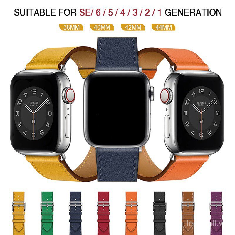 Hermes High Quality Leather Apple Watch for iWatch 40mm 44mm 42mm 38mm for Series 6 SE 5 4 3 2 1 Sports Single Tour Strap Loop Band