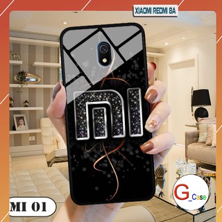 Ốp lưng Xiaomi Redmi 8A - lưng kính in logo hãng điện thoại
