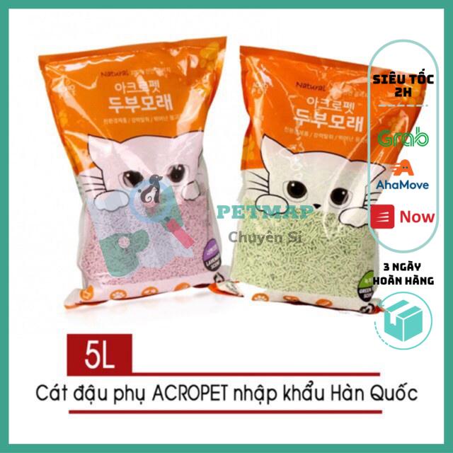 [Rẻ vô địch] [Có sẵn] Cát Vệ Sinh Đậu Nành Dành Cho Mèo ACRO PET 5L - Bao