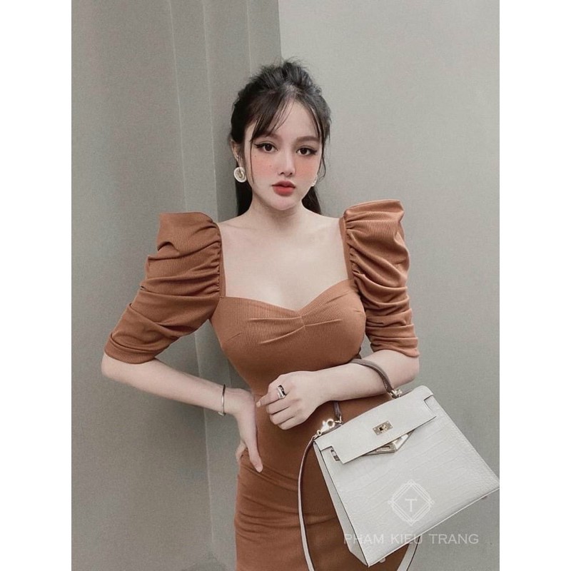 Đầm Body Tay Bồng Sang Chảnh 👸🏻💯