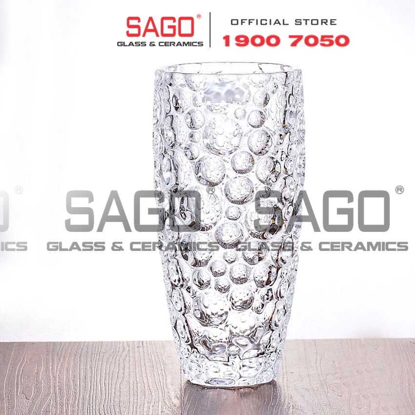 Bình Hoa Thủy Tinh Chấm Bi Cao Cấp cao 25cm , 30cm  | Tùy Chọn Size , Lọ Hoa Thủy tinh Cao cấp