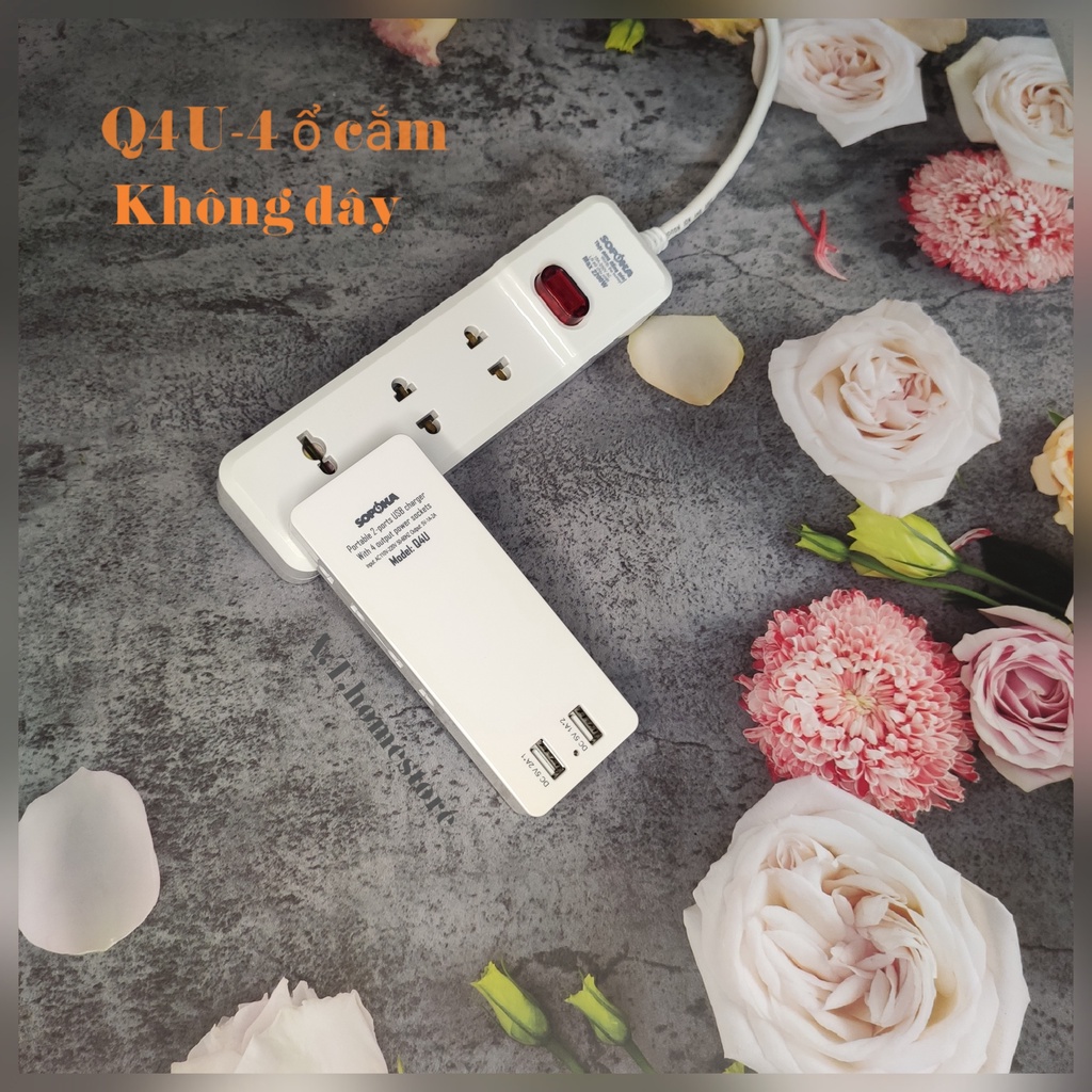 Ổ cắm điện thông minh, Ổ điện SOPOKA Q2U Q4U tích hợp cổng USB tiện lợi