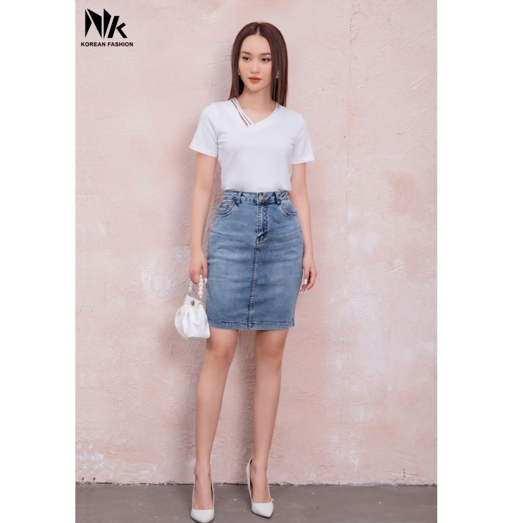 Áo Thun Nữ NK Fashion Thiết Kế Cổ Áo 2 Dây Cách Điệu, Chất Liệu Thun Cotton Mềm Mại, Năng Động Trẻ Trung NKAT2201004