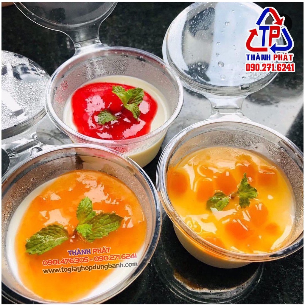Hủ sốt 4oz nắp liền đựng panna cotta 100ml -topping trà sữa,bánh flan,sữa chua nếp cẩm chắn chắn không đổ nước