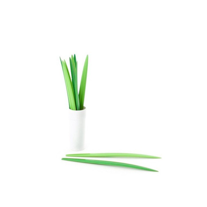 Bộ Ghim nĩa ghim trái cây hình lá trúc xanh