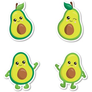 Sticker hình bơ 30-50 cái ép lụa có đề can bóc dán