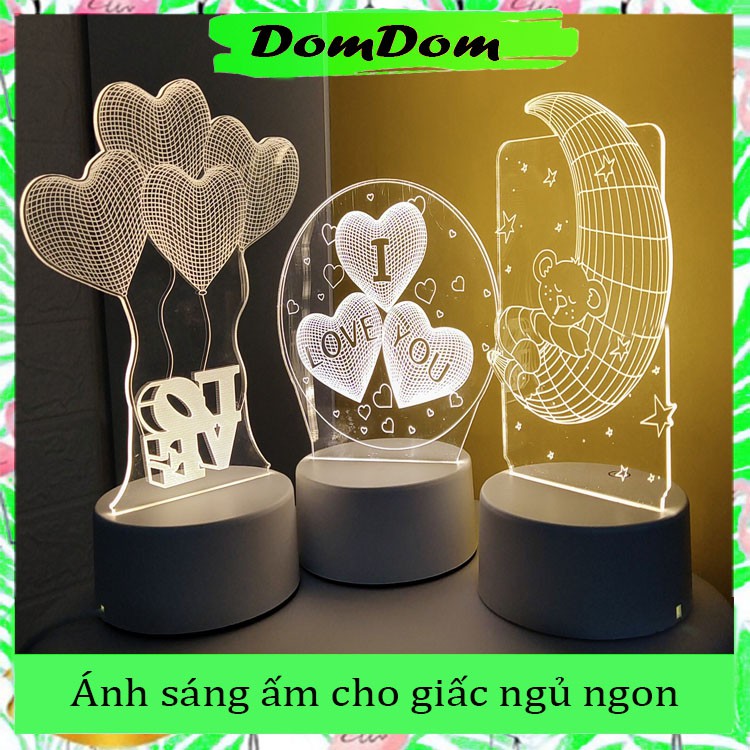 Đèn ngủ 3d - đèn led trang trí 3 màu sắc, nhiều mẫu cắm điện trực tiếp là món quà ý nghĩa