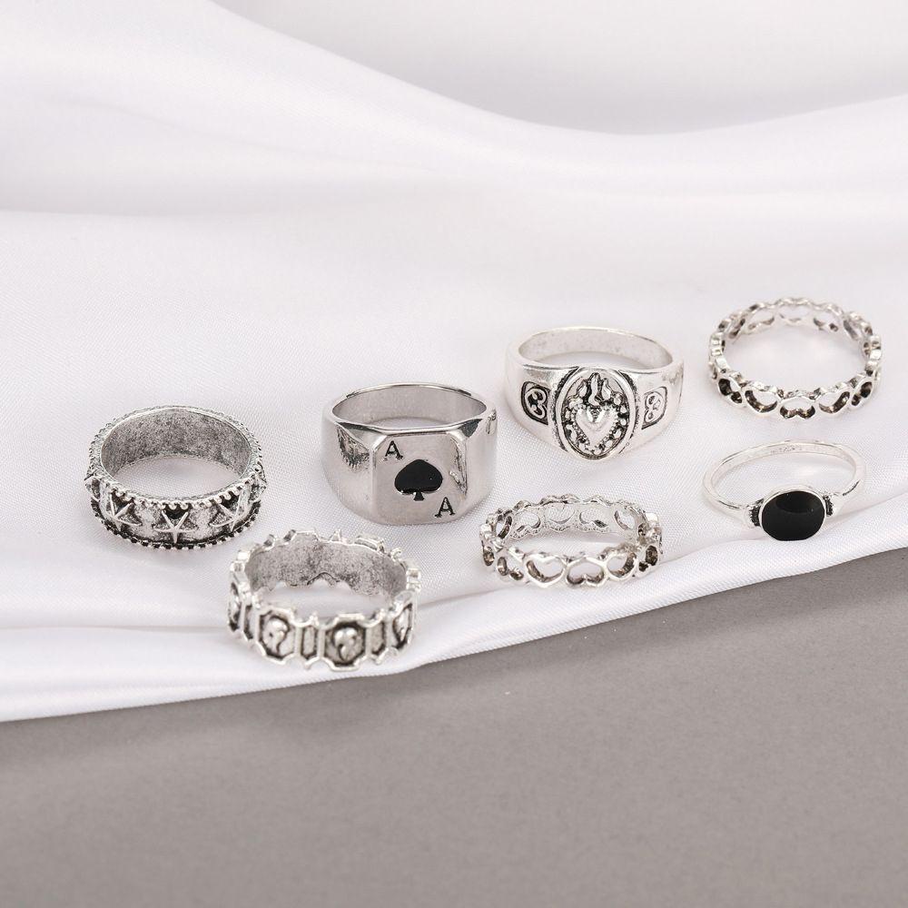 Bộ 6 Nhẫn Hình Bươm Bướm Phong Cách Gothic Hàn Quốc Cho Nam Nữ