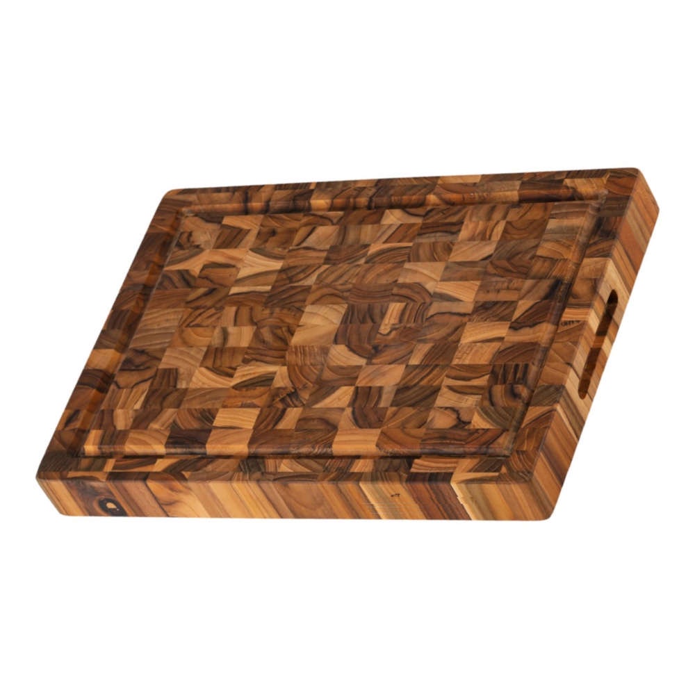 Thớt chặt gỗ Teak Kaiyo đầu cây chữ nhật 35x25x3.8cm