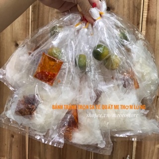 10 gói bánh tráng trộn sa tế me cay gói vừa