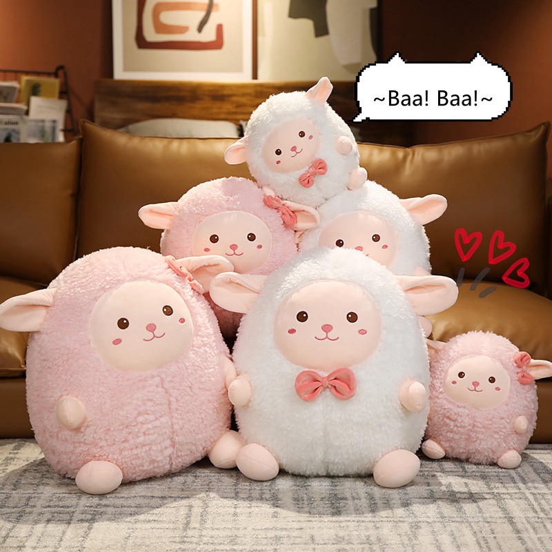 Gối nhồi bông hình chú cừu thiên thần mềm mại làm quà tặng sinh nhật/ trang trí phòng cho bé gái 25/35/45cm