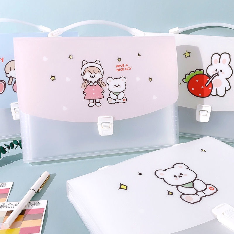 Túi Đựng Tài Liệu Nhiều Ngăn Sức Chứa Lớn Thiết Kế Đơn Giản Cho Nữ Sinh Tiểu Học