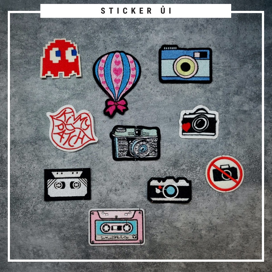 Sticker ủi áo Cao cấp - CÓ SẴN KEO ỦI - sticker vải dùng làm miếng vá áo, phụ kiện trang trí quần áo, balo, giày, nón
