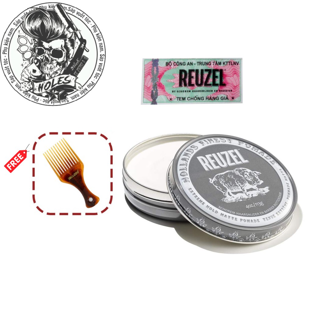 Sáp vuốt tóc Reuzel Extreme Hold Matte Pomade - 113gr