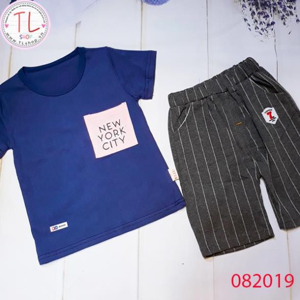 Quần áo trẻ em- Set bộ bé trai quần sọc dài áo thun cá tính - Bộ bé trai - bộ bé gái - Thời trang trẻ em