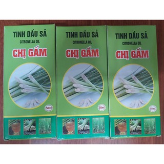 Tinh Dầu Sả Nguyên Chất CHỊ GẤM Sản Xuất Thủ Công Bằng Cây Sả Tự Nhiên Loại 100ml