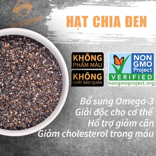 [Chính hãng] Hạt dinh dưỡng Dk Harvest - Hạt chia Đen Nhập khẩu Mỹ/Úc 300g - 500g - 1000g