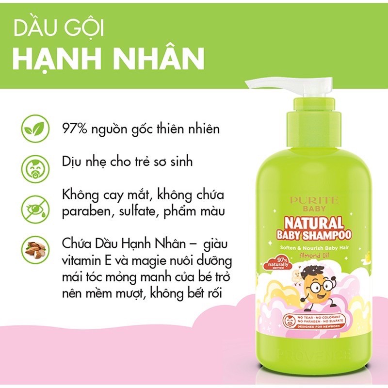 Dầu gội hạnh nhân Baby Purite 250 ml