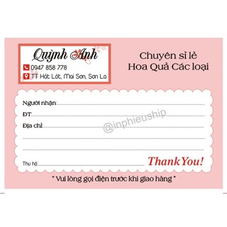 Phiếu ship hàng Quỳnh Anh (A5 400 tờ)