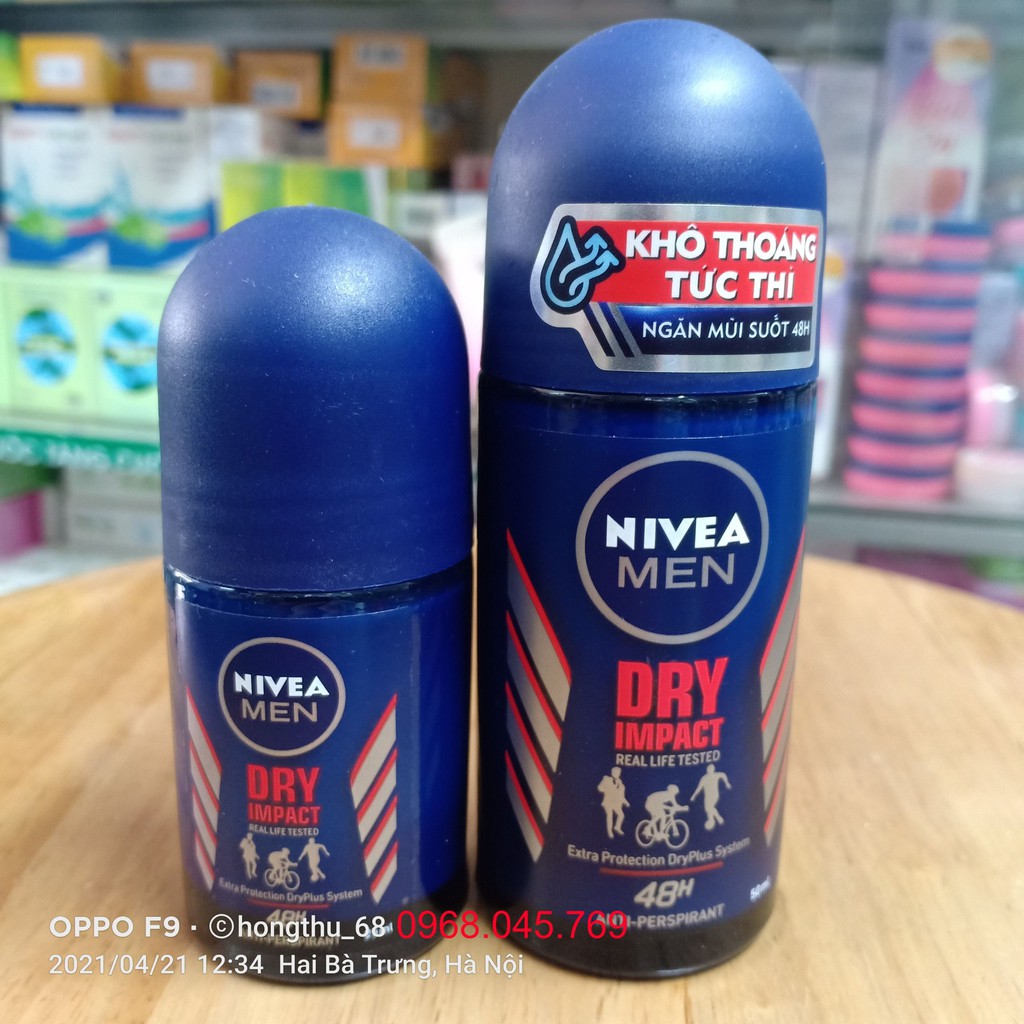 Lăn ngăn mùi NIVEA MEN DRY IMPACT khô thoáng