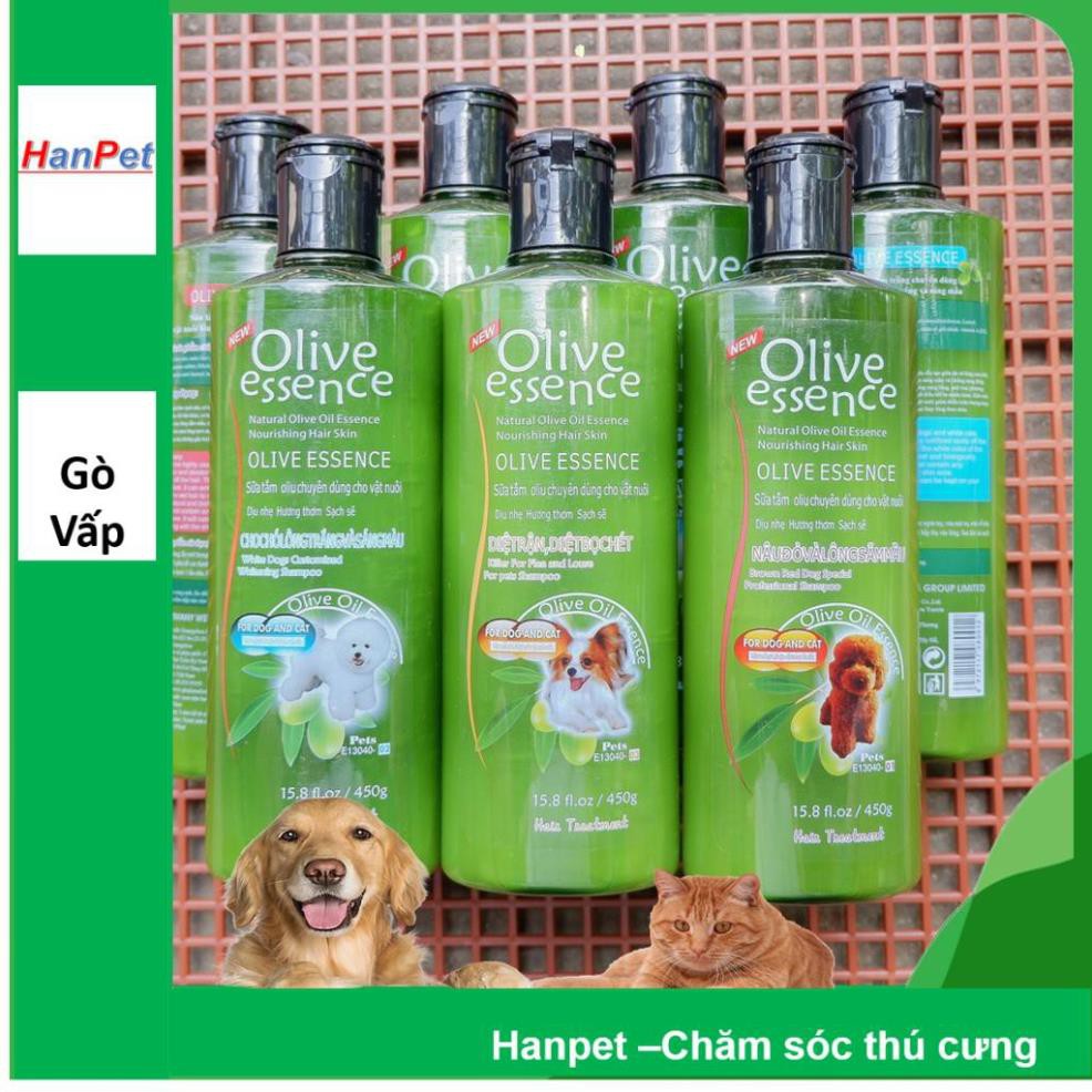 Hanpet.GV- OLIVE 450ml Sữa tắm chó mèo- Dầu tắm chó mèo tinh dầu ô liu (4 loại) Dầu gội đầu chó mèo