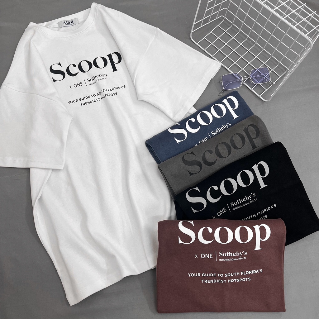 Áo thun tay lỡ nam nữ MEANSTORE phông in hình cotton vải mát form rộng phong cách Ulzzang - Ảnh thật Scoop