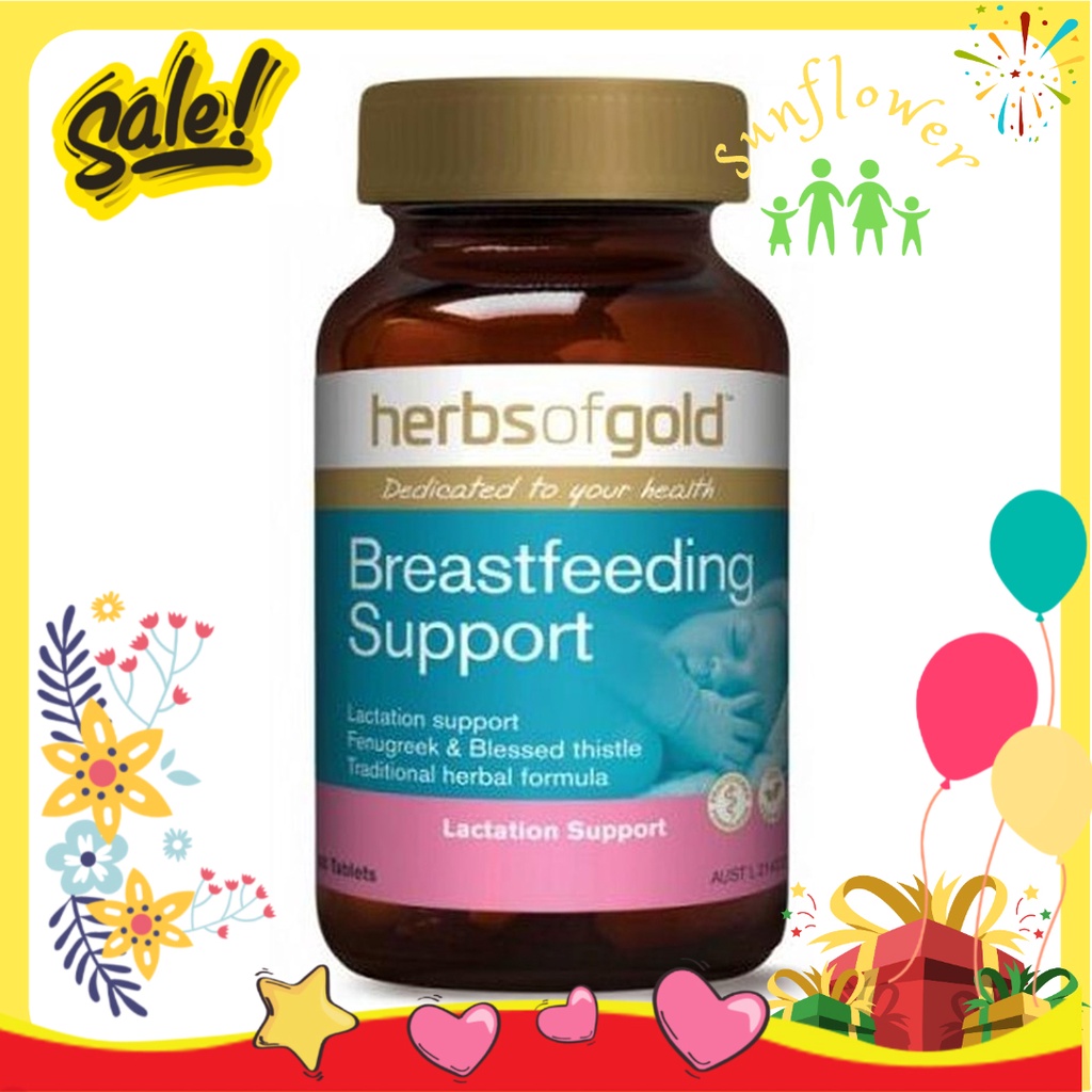 Lợi sữa Herbs Of Gold Breastfeeding Support 60 viên Úc