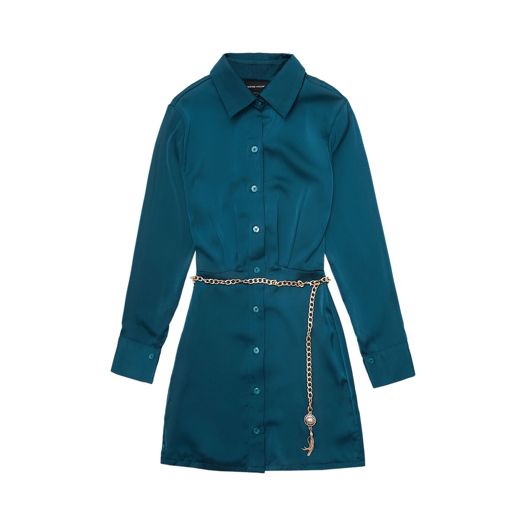 Đầm Nữ Long Sleeve Mini Dress Shirt , Chất Vải Lụa Latin , WDN000081 , SOMEHOW