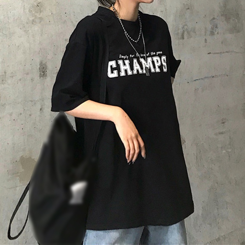 Áo Thun Tay Ngắn Dáng Rộng In Chữ Phong Cách Harajuku Màu Trắng Đen Thời Trang Mùa Hè Cho Nam Và Nữ