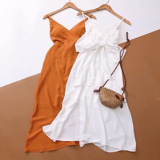 Đầm 2 DÂY XẺ TÀ CỘT NƠ LƯNG