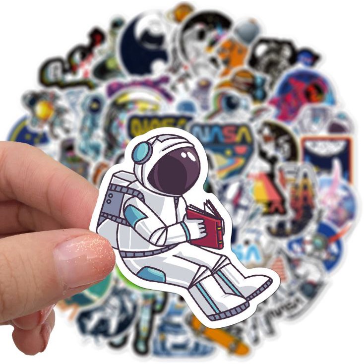 Sticker NASA nhựa PVC không thấm nước, dán nón bảo hiểm, laptop, điện thoại, Vali, xe, Cực COOL #137