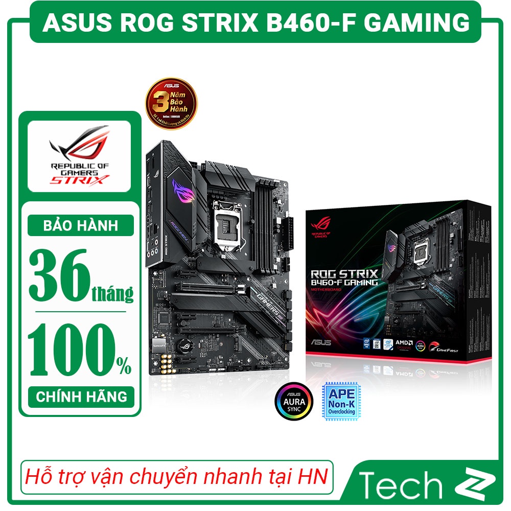 Mainboard ASUS ROG STRIX B460 F GAMING (Intel B460, Socket 1200, ATX, 4 khe Ram DDR4)
