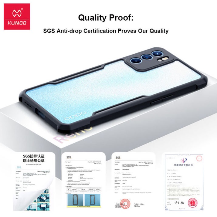 Ốp Lưng chính hãng Xundd cho Oppo Reno4 / Reno 5/ Reno 6  - Màu đen Kiểu Dáng thể thao, chống sốc.