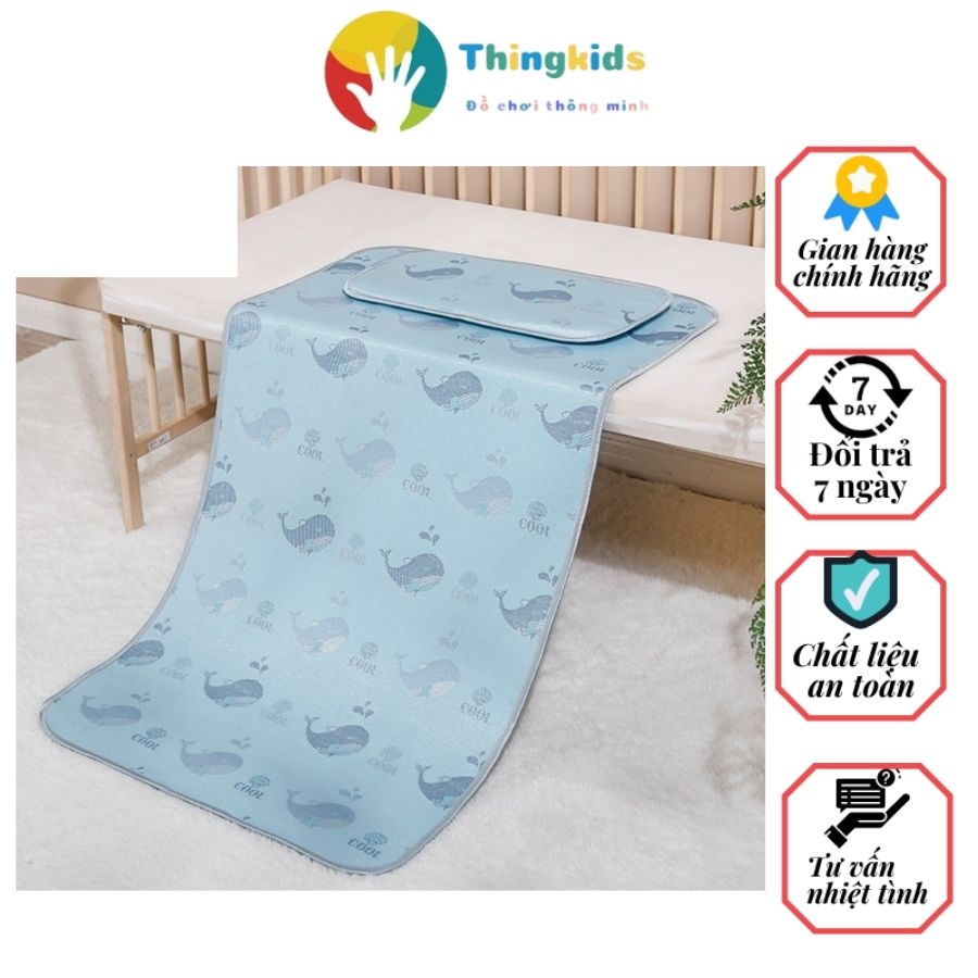 Chiếu lụa trẻ em kèm gối siêu mềm và thoáng - Thingkids