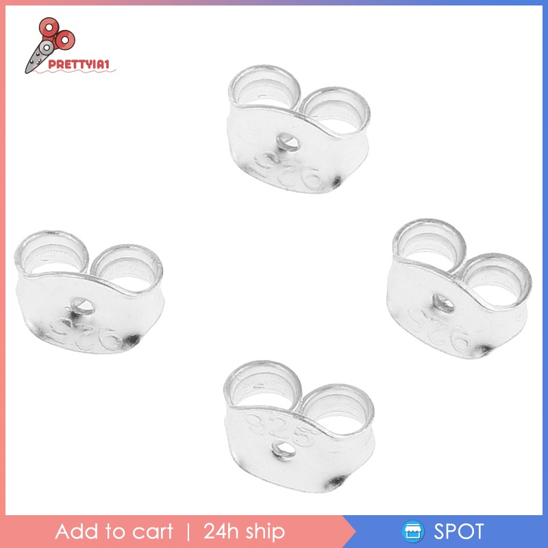 [Prettyia1] Set 4 Bông Tai Bằng Bạc Sterling 925 An Toàn