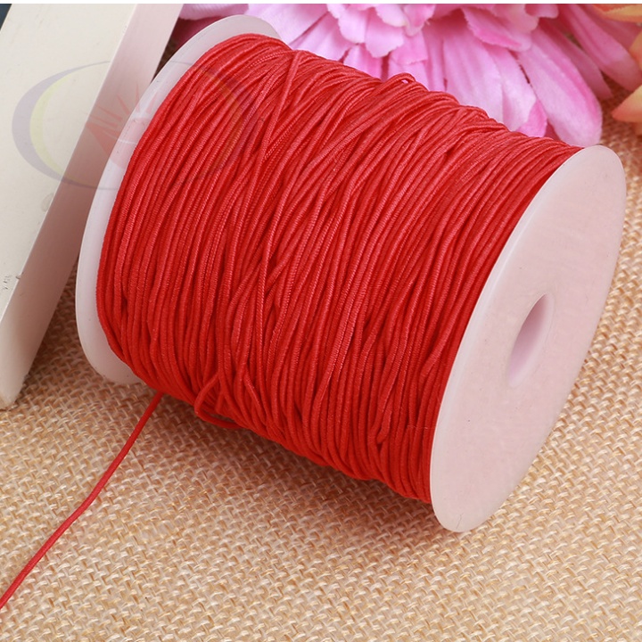 Dây thun chỉ đỏ, dây thun xỏ vòng, dây xâu vòng có Độ Co Giãn đàn hổi, dây màu đỏ