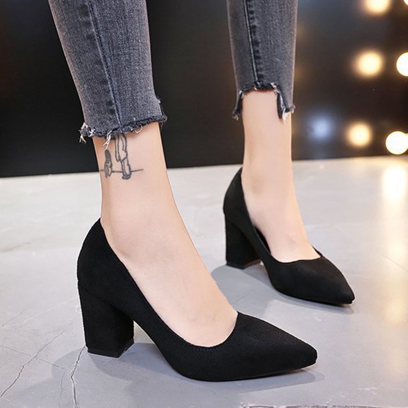 Giày cao gót  IELGY mũi nhọn phong cách âu mỹ cho nữ