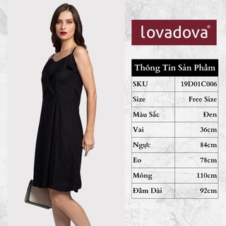 Đầm dây body đen phối bèo - lovadova 19d01c006