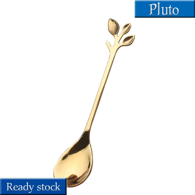 Muỗng/nĩa hình lá cây làm bằng thép không gỉ chất lượng cao