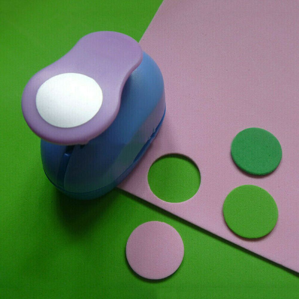 HSHELAN Cute Paper Shaper Cutter Convenient Embossing Round Hole Punch Scrapbooking DIY Gifts Handmade Cards Making