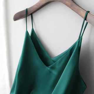 Áo 2 dây cổ tim lụa satin cao cấp