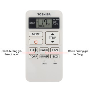 [Mã ELHA22 giảm 5% đơn 300K] Điều khiển điều hoà TOSHIBA (Trắng nhỏ)