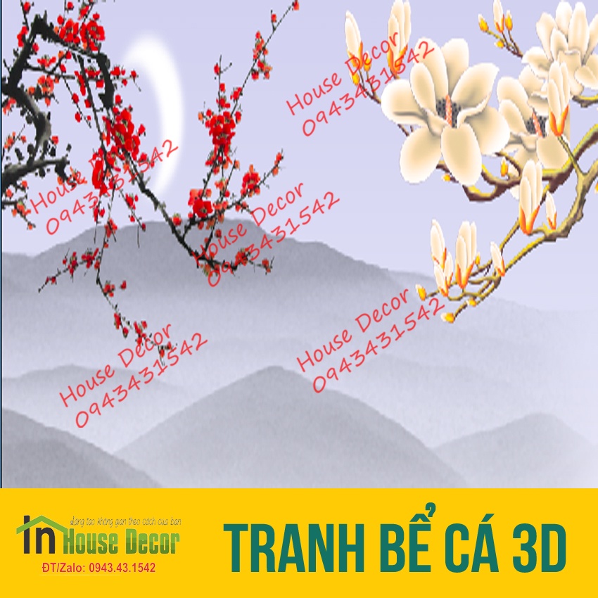 Tranh 3D dán bể cá  - phù hợp với mọi bể 556