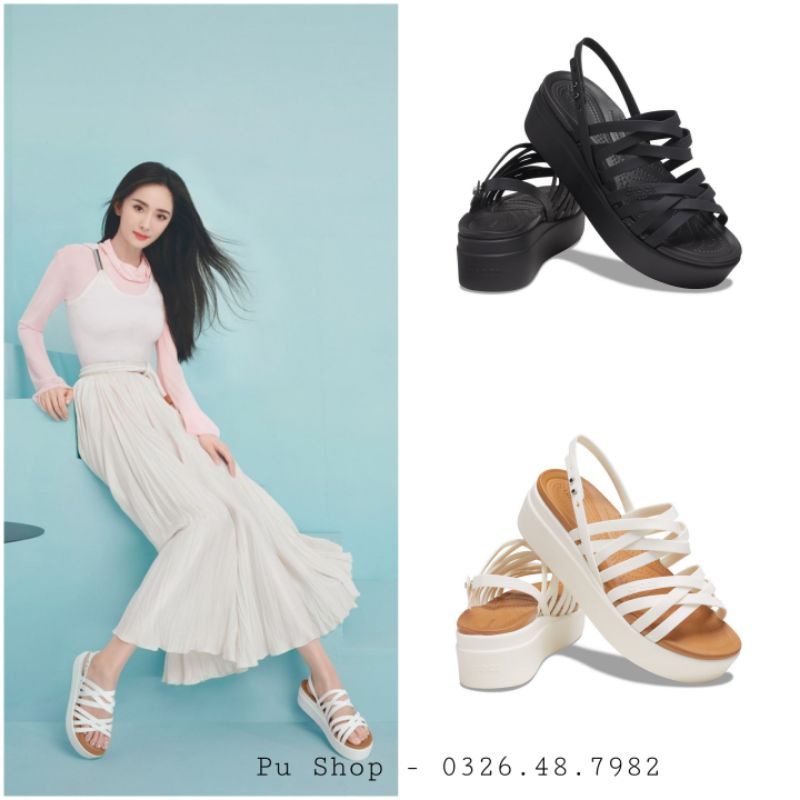 [Quảng Châu] Giày Sandal Nữ Đế Xuồng Siêu Êm Cross Strappy Brooklyn - Mẫu mới 2021