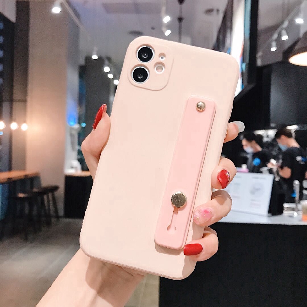 Ốp điện thoại silicon dẻo nhám có dây cầm 7 màu tùy chọn cho iPhone 11 pro max iphone7+ 8 Plus IPX iPhone Xr XS MAX