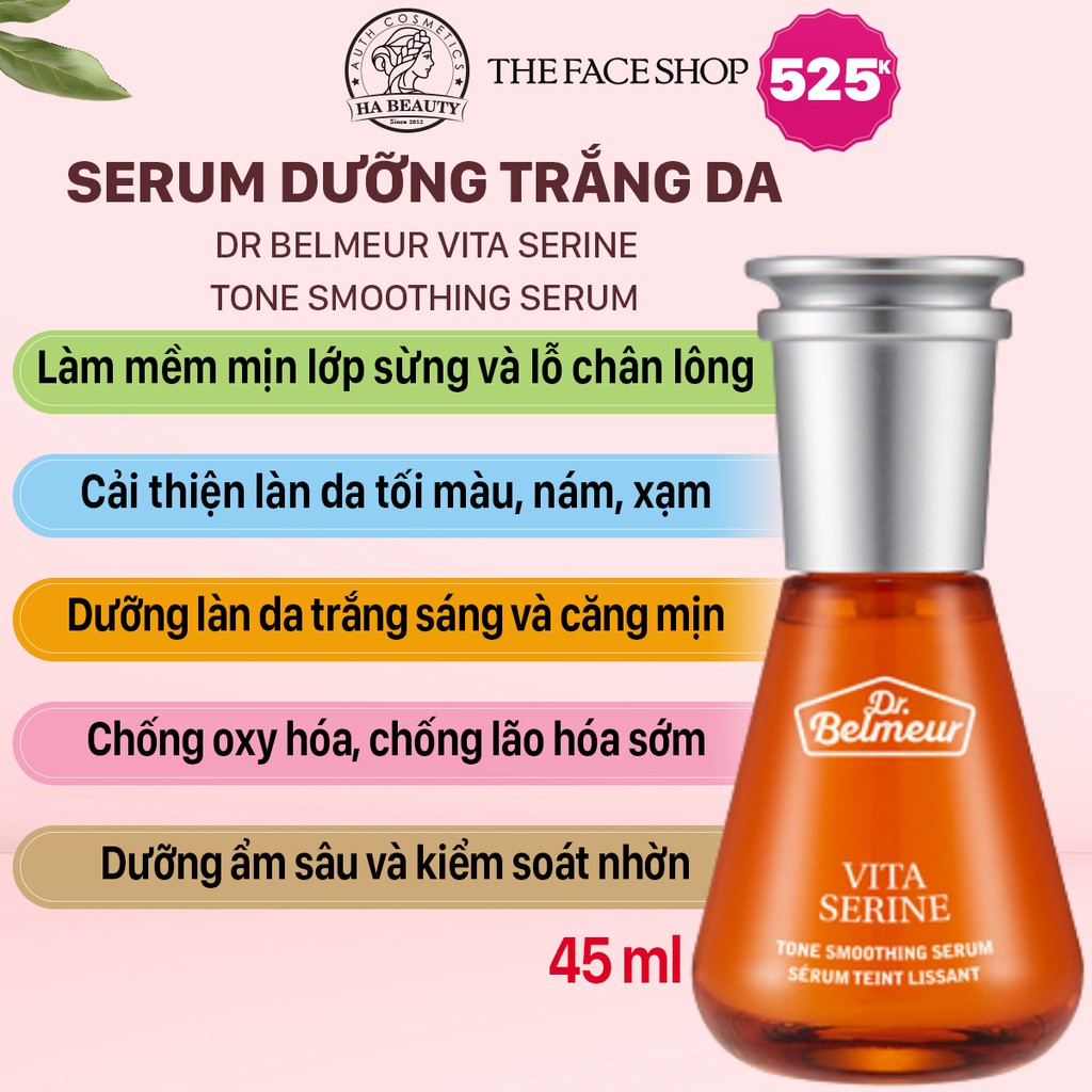 Serum dưỡng trắng da chống lão hóa dưỡng ẩm nám làm sáng da vitamin C The Face Shop Dr Belmeur Vita Serine Serum 45ml