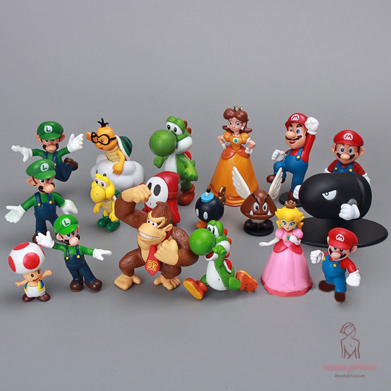 Set mô hình đồ chơi nhân vật trong game Super Mario bằng chất liệu PVC xinh xắn