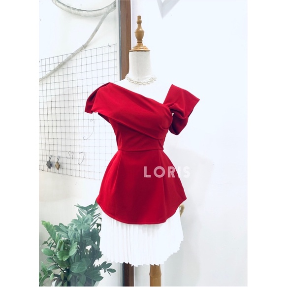 Áo trễ vai màu đỏ đủ size