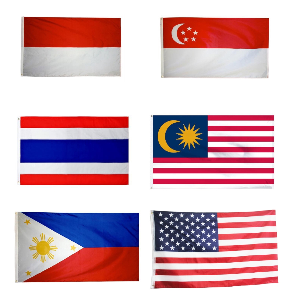 Lá Cờ Singapore / Malaysia / Thái Lan / Indonesia / Philippines / More Than 30 Hạt 90 * 150cm